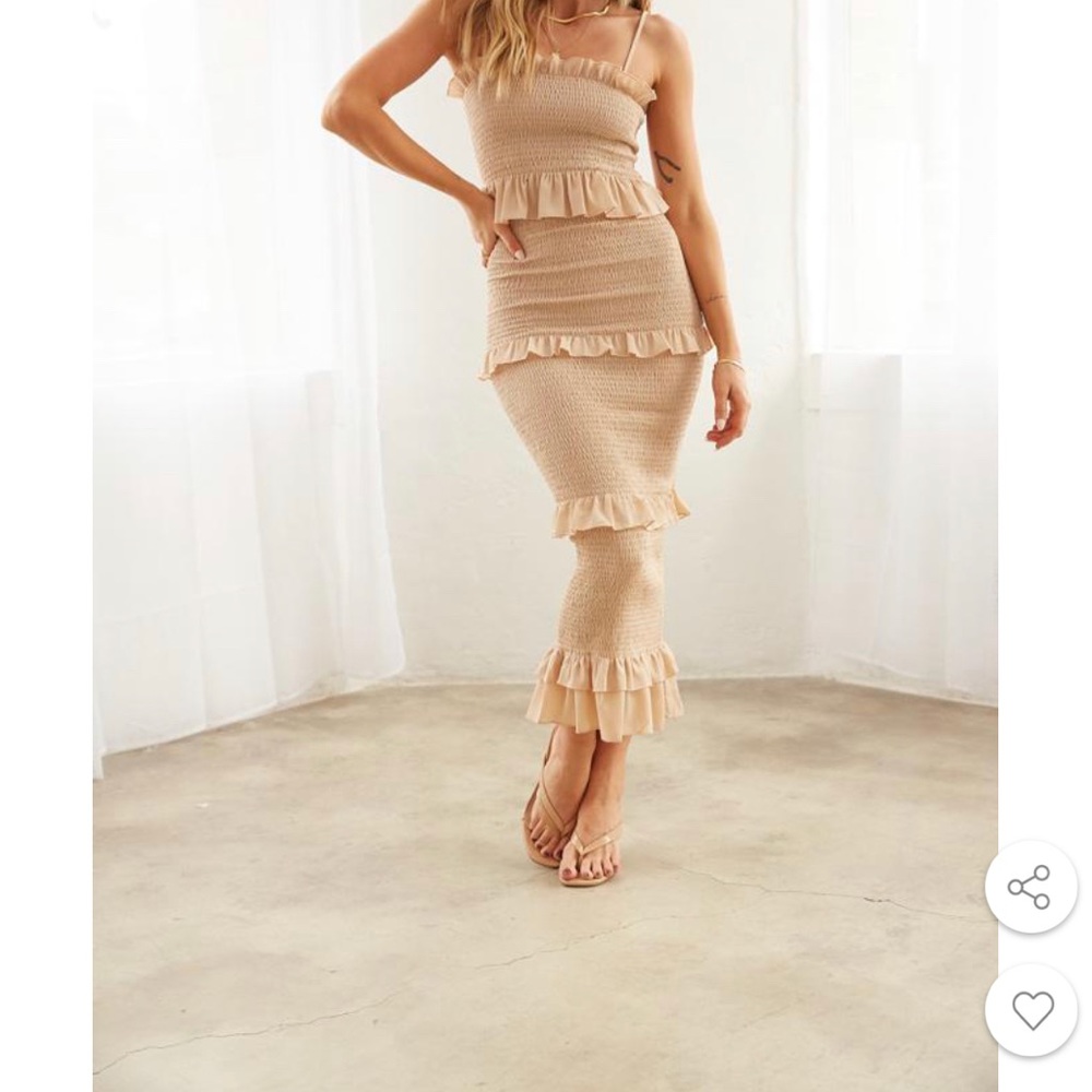American Threads Smocked Tiered Midi Dress